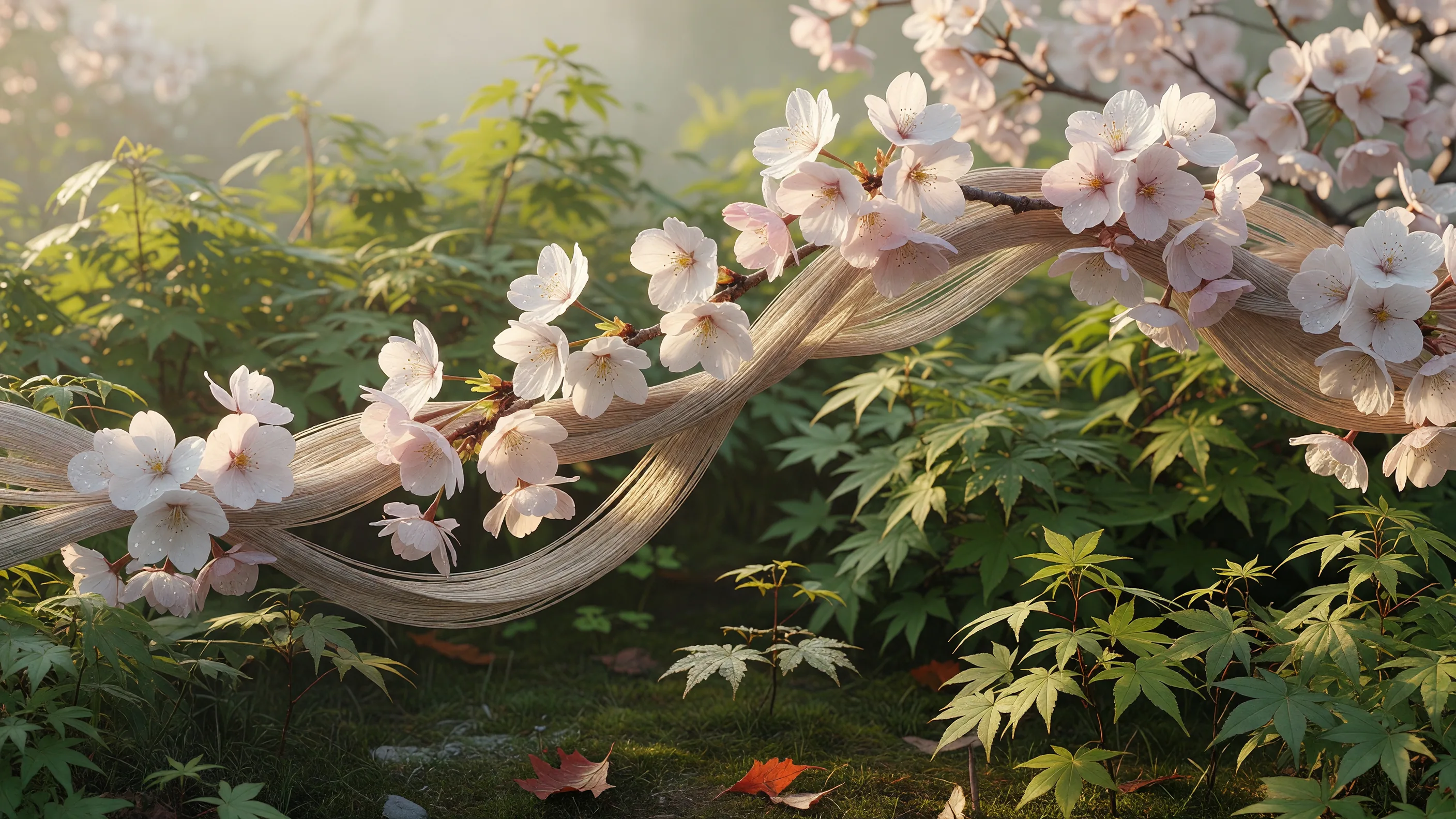 桜の織物